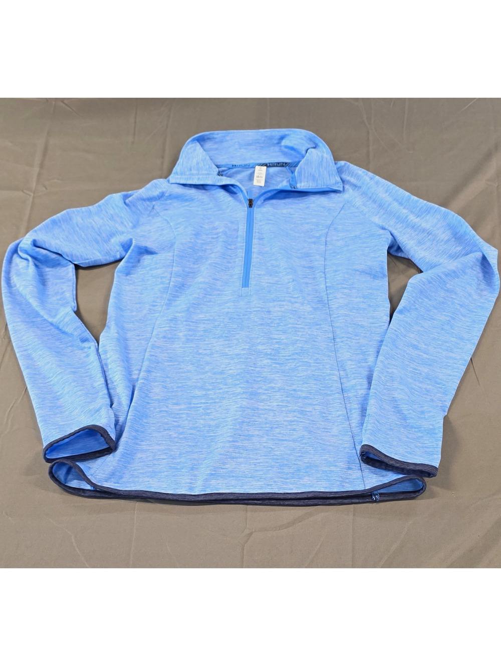 Under Armour HeatGear Women's XS Blue Heathered Fitted 1/4 Zip Mock Neck